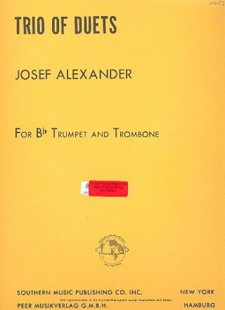 Trio of Duets for trumpet and trombone score