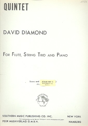 Quintet for flute, violin, viola, violoncello and piano parts