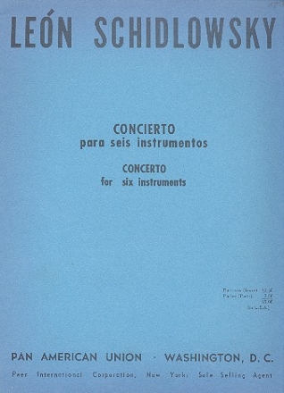 Concierto para 6 instrumentos for clarinet, trumpet, bass clarinet, piano, xylophone, timbales,   score and parts