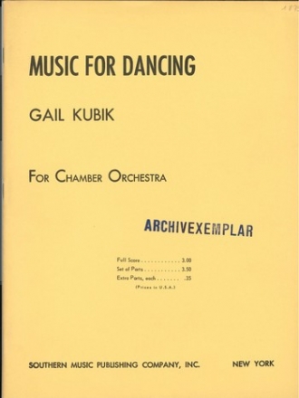 Music for Dancing for orchestra score