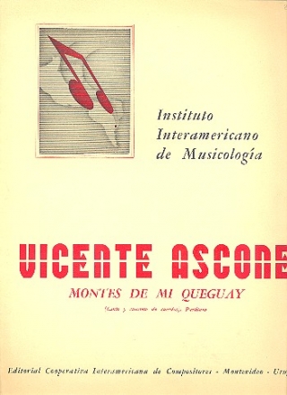 Montes de mi queguay for voice, string quartet and piano score