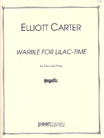 Warble for Lilac-Time for voice and piano