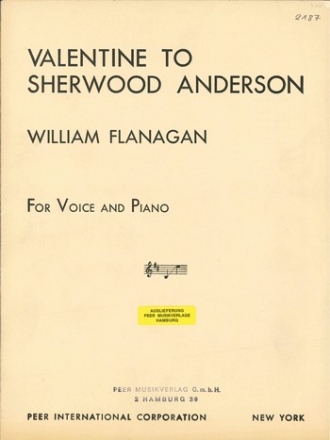 Valentine to Sherwood Anderson for voice and piano