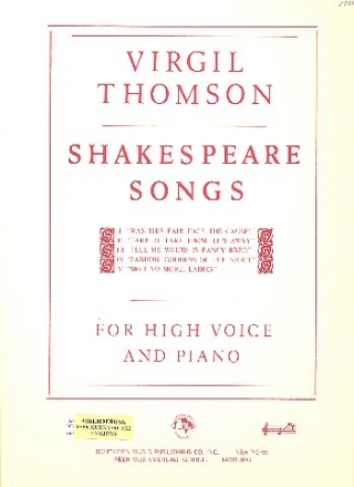 5 Shakespeare Songs for voice and piano