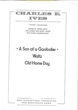 A Son of a Gambolier for unison and mixed chorus and piano score