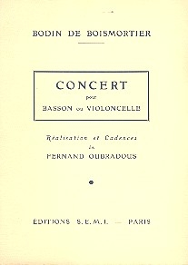 Concert pour basson (violoncelle) et orchestre  cordes partition