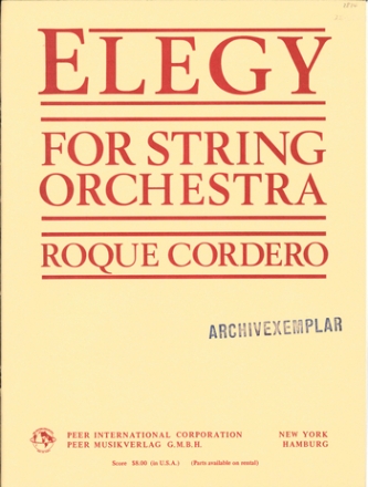 Elegy for string orchestra score