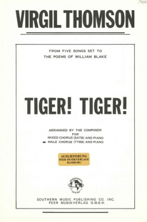 Tiger! Tiger! for mixed chorus and piano score