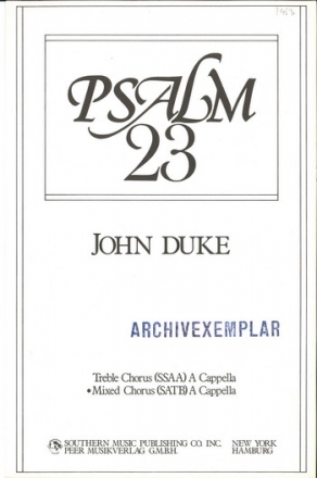 Psalm 23 for mixed chorus (SATB)