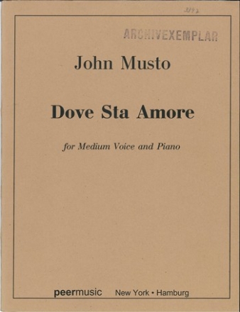 Dove sta amore for medium voice and piano