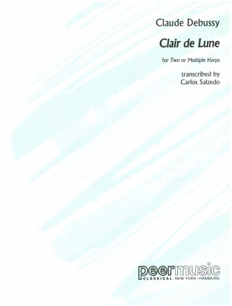 Clair de lune for 2 harps 2 scores