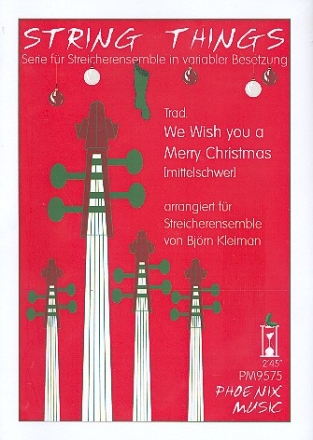 We wish you a merry Christmas fr Streicherensemble (mittelschwer) Partitur und Stimmen