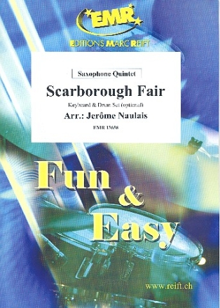 Scarborough Fair fr 5 Saxophone (Keyboard und Schlagzeug ad lib) Partitur und Stimmen