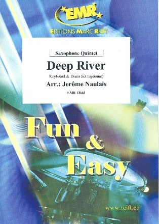 Deep River fr 5 Saxophone (Keyboard und Schlagzeug ad lib) Partitur und Stimmen