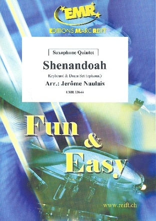 Shenandoah fr 5 Saxophone (Keyboard und Schlagzeug ad lib) Partitur und Stimmen