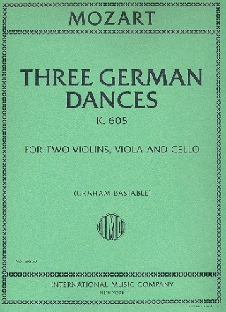 3 German Dances KV605 string quartet score and parts