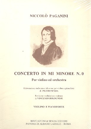 Concerto  mi minore no.0 per violino e orchestra per violino e pianoforte