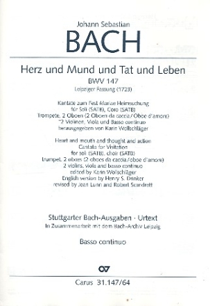 Herz und Mund und Tat und Leben Kantate Nr.147 BWV147 (Leipziger Fassung) Violoncello/Kontrabass