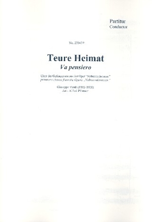 Teure Heimat fr Orchester (Schulorchester) Partitur