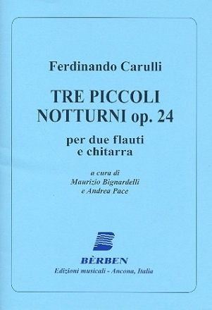 3 piccoli Notturni op.24   per 2 flauti e chitarra partitura e parti