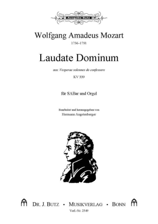 Laudate Dominum KV339 fr gem Chor und Orgel Partitur