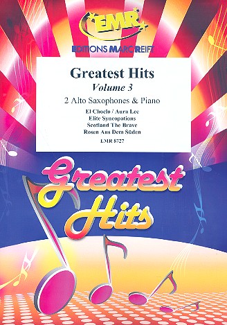 Greatest Hits vol.3: for 2 alto saxophones and piano (percussion ad lib) score and parts