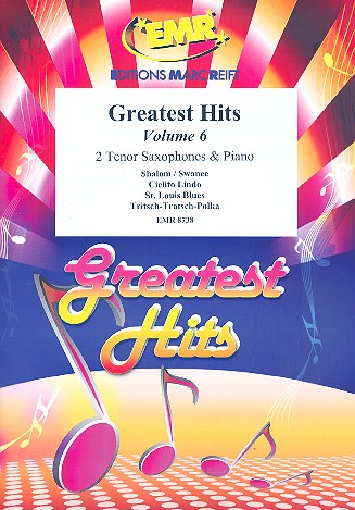 Greatest Hits vol.6: for 2 tenor saxophones and piano (Percussion ad lib) score and parts