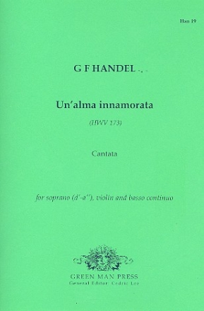 Un' alma innamorata HWV173 for soprano, violin and Bc score and parts (Bc realized)