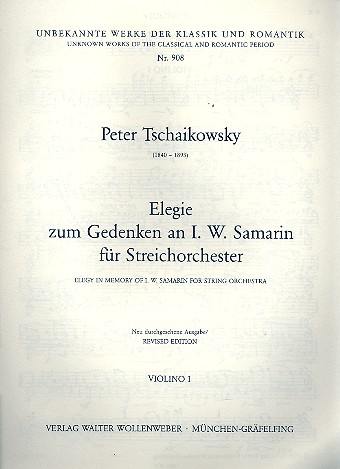 Elegie zum Gedenken an I.W. Samarin fr Streichorchester Violine 1