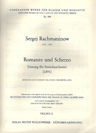 Romanze und Scherzo fr Streichorchester Violine 2