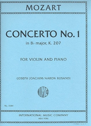 Concerto in Bb Major no.1 KV207 for Violin and Orchestra for violin and piano