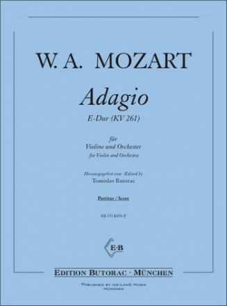 Adagio E-dur KV261 fr Violine und Orchester Partitur