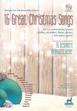 16 besondere Weihnachtslieder (+CD) fr 1-2 Instrumente (Stimmen) und Klavier (Gitarre) Partitur und Spielpartitur