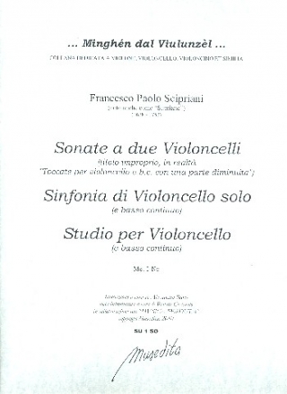 11 Toccate con diminuzioni, Sinfonia e Studio fr 1-2 Violoncelli und Bc Partitur und Stimmen (Bc nicht ausgesetzt)