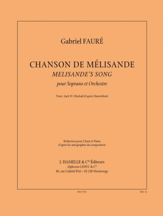 HA9755 Chanson e Mlisande pour chant et orchestre pour chant et piano