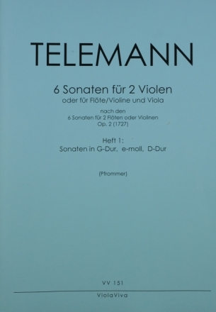 6 Sonaten op.2 Band 1 (Nr.1-3) fr 2 Violen (Flte/Violine und Viola) 4 Spielpartituren