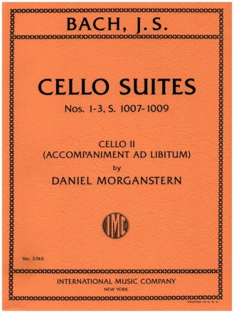 Cello Suites nos.1-3 BWV1007-1009 for cello cello 2 (as accompaniment ad lib)