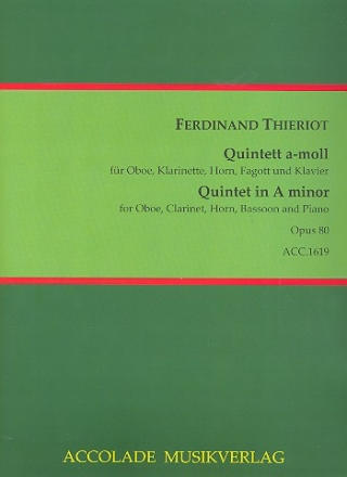 Quintett a-Moll op.80 fr Oboe, Klarinette, Horn, Fagott und Klavier Partitur und Stimmen