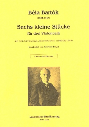 6 kleine Stcke fr 3 Violoncelli Partitur und Stimmen