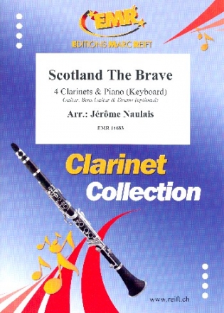 Scotland the Brave for 4 clarinets and piano (keyboard) (rhythm group ad lib) score and parts