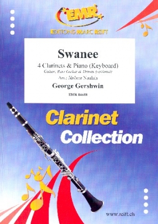 Swanee for 4 clarinets and piano (keyboard) (rhythm group ad lib) score and parts