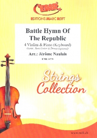 Battle Hymn Of The Republic for 4 violins and piano (keyboard) (rhythm group ad lib) score and parts