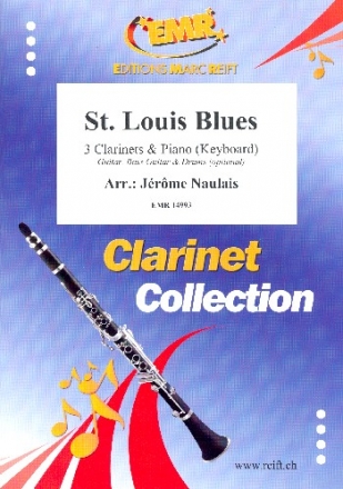 St. Louis Blues for 3 clarinets and piano (keyboard) (rhythm group ad lib) score and parts