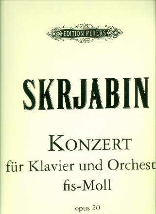 Konzert fis-Moll op.20 fr Klavier und Orchester Partitur,  Archivkopie