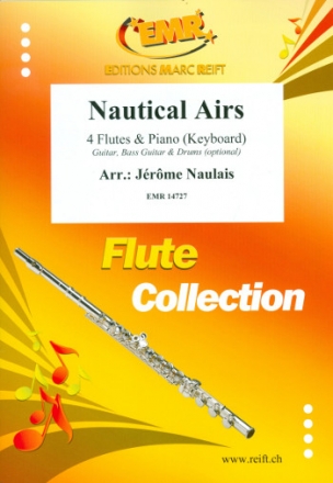 Nautical Airs for 4 flutes and piano (keyboard) (rhythm group ad lib) score and parts