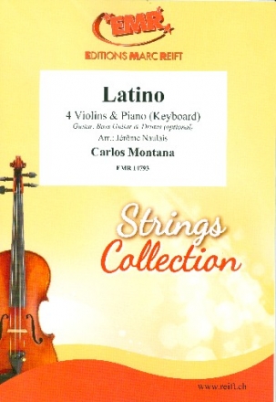 Latino for 4 violins and piano (keyboard) (rhythm group ad lib) score and parts