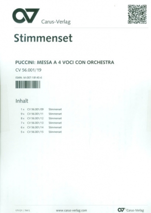 Messa di Gloria fr Soli, gem Chor und Orchester Stimmensatz (Streicher 9-8-7-6-5)