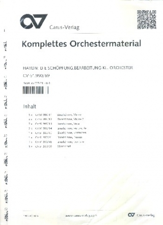 Die Schpfung Hob.XXI:2 fr Soli, gem Chor und Kammerorchester Stimmensatz (Streicher 5-4-3-2-1)