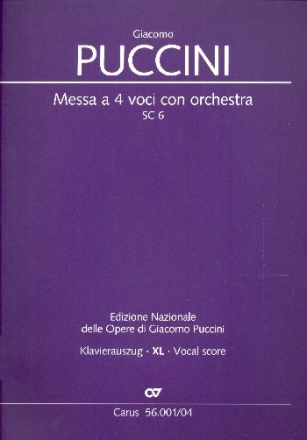 Messa di Gloria fr Soli, gem Chor und Orchester (Kammerorchester) Klavierauszug XL im Grodruck