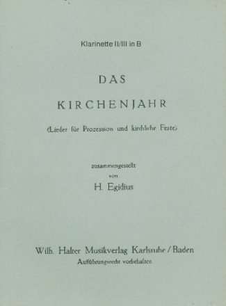 Das Kirchenjahr fr Blasorchester Klarinette 2/3